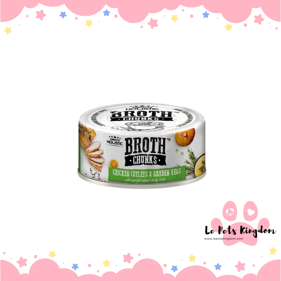 Absolute Holistic Broth Chunks (Chicken Cutlet & Garden Vegetables ) 80g