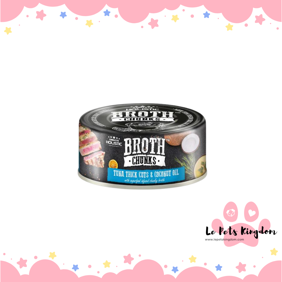 Absolute Holistic Broth Chunks (Tuna Thick Cuts & Coconut Oil ) 80g