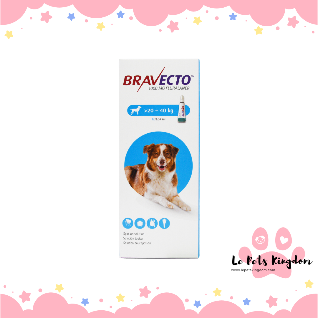 Bravecto Spot On Large Dog (1000mg) 20kg to 40kg