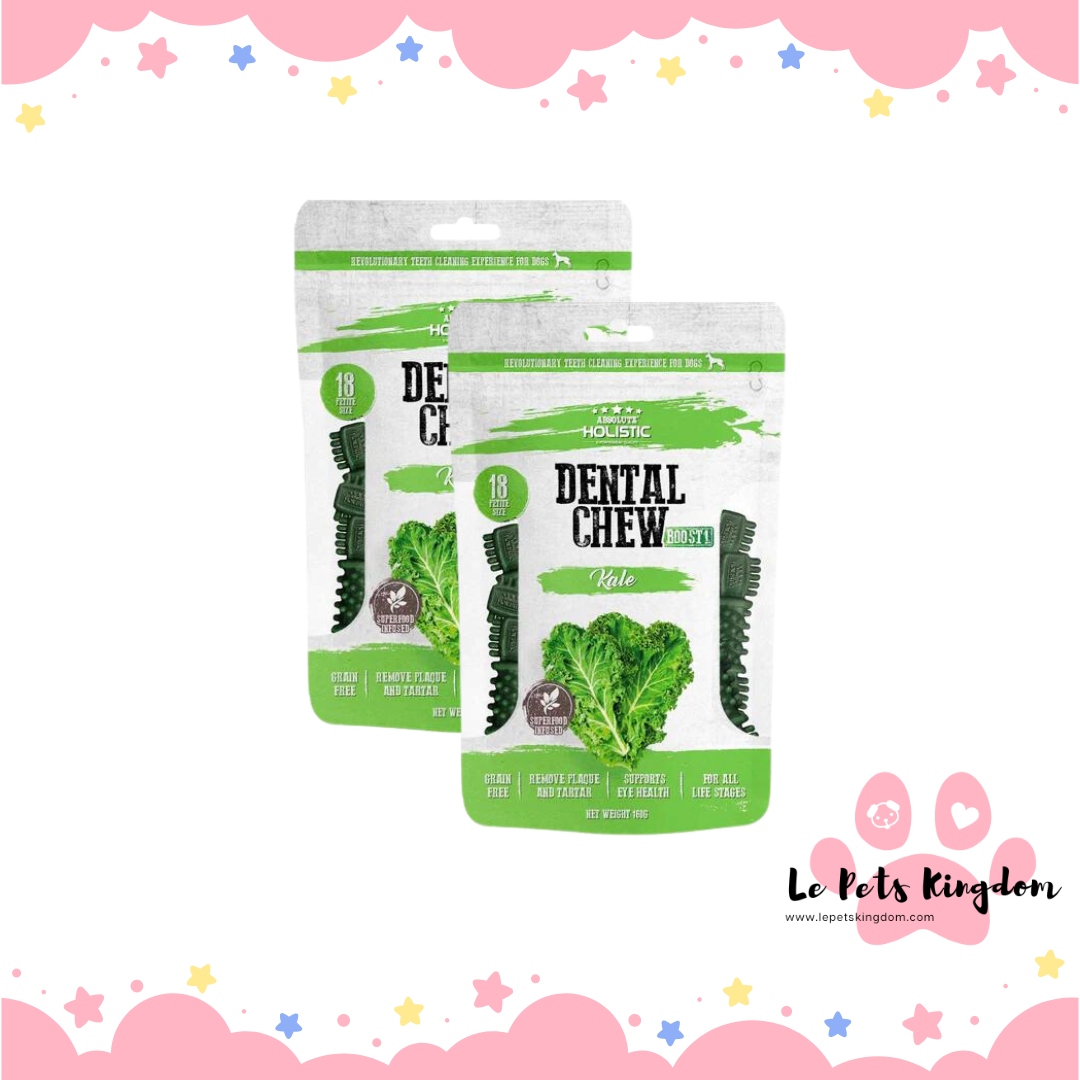 [BUNDLE OF 2] Absolute Holistic Boost Kale Petite Grain-Free Dental Dog Chew 160g