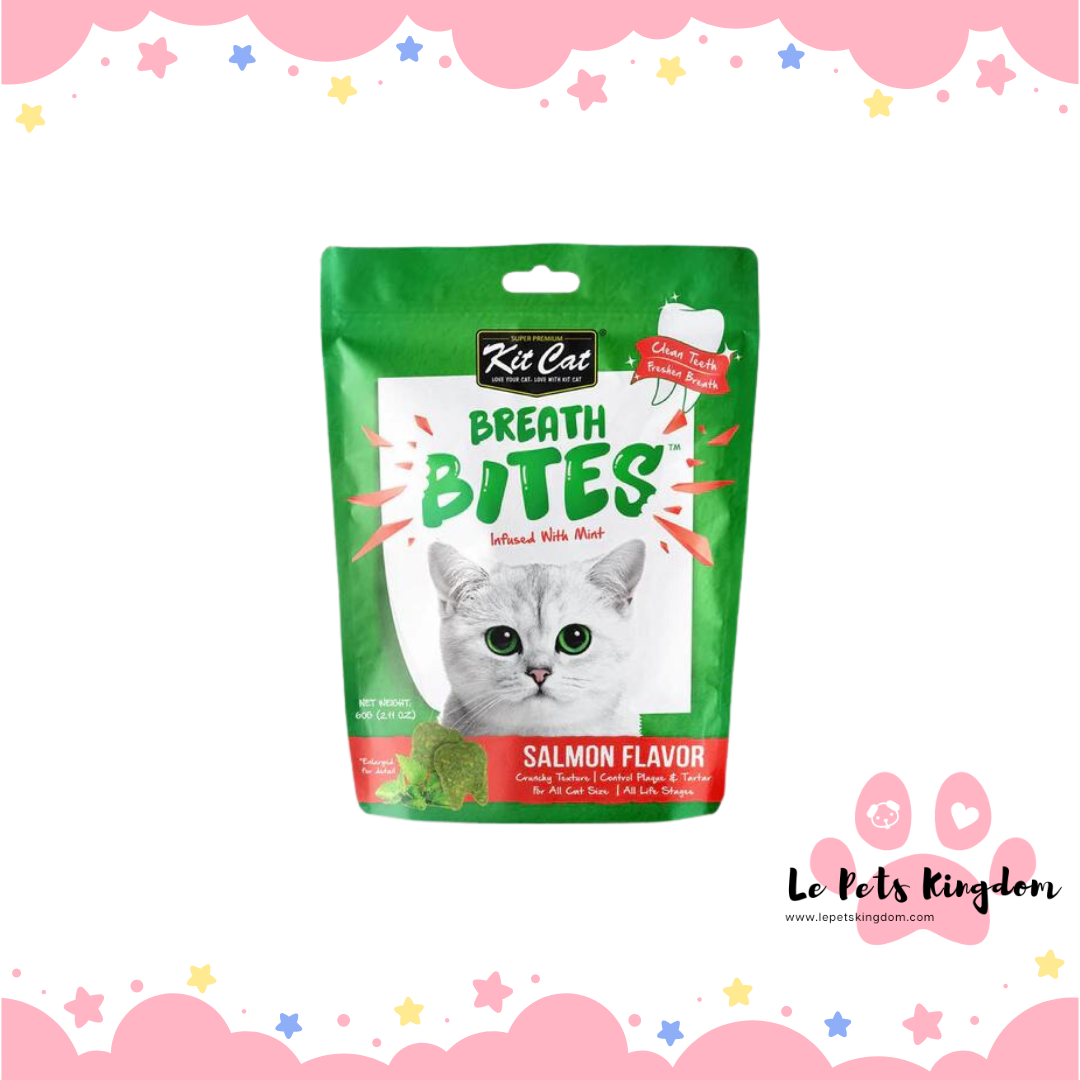 Kit Cat Breath Bites Salmon Flavour Dental Cat Treats 60g