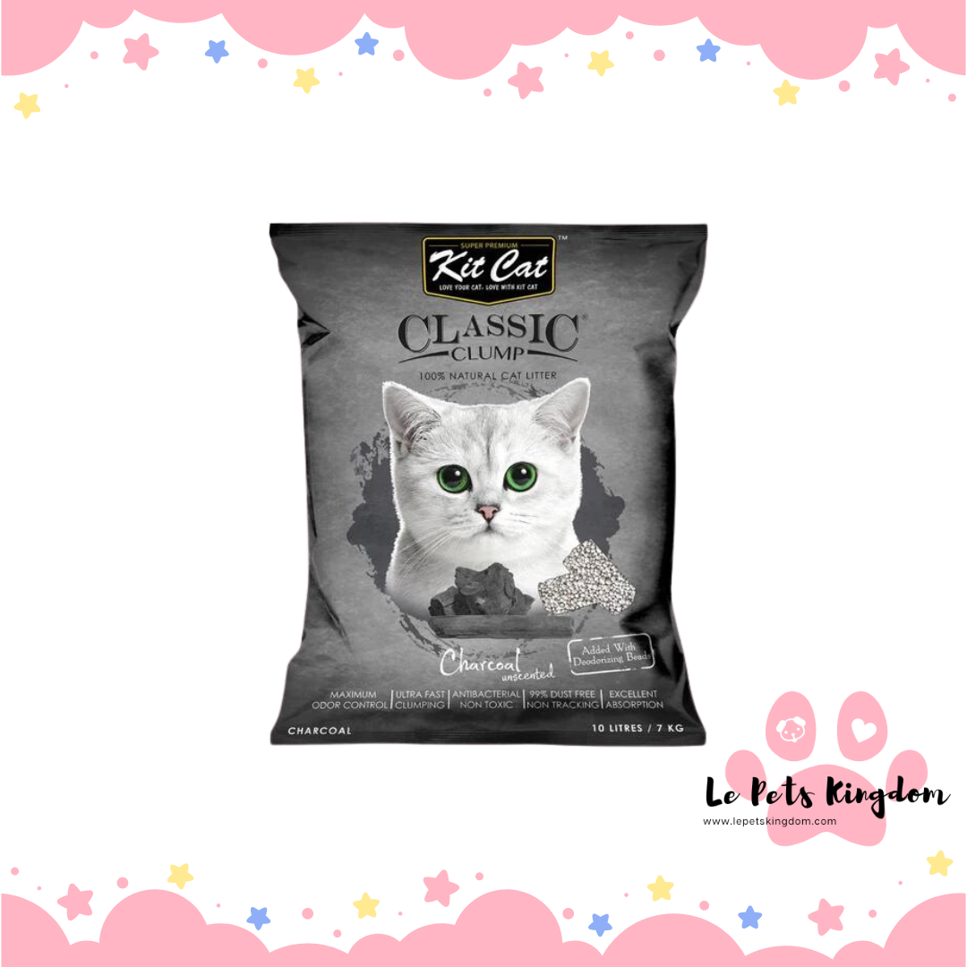 Kit Cat Classic Clump Charcoal Clay Cat Litter 10L