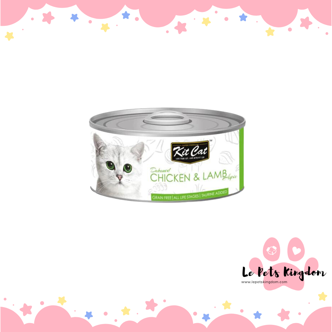 Kit Cat Grain-Free Deboned Chicken & Lamb Aspic Topper Canned Cat Food 80g