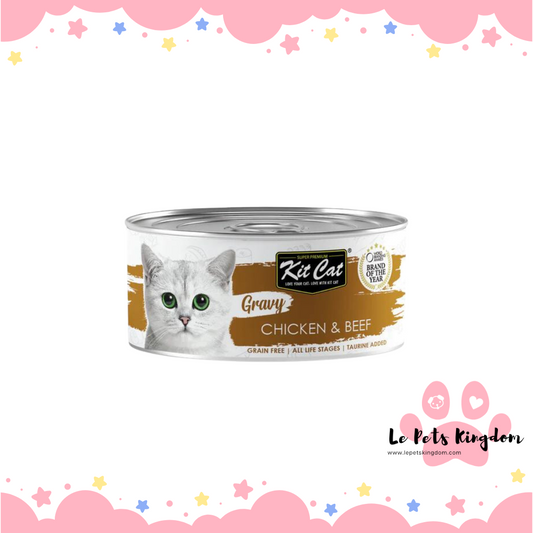 Kit Cat Gravy Chicken & Beef Canned Cat Food 70g