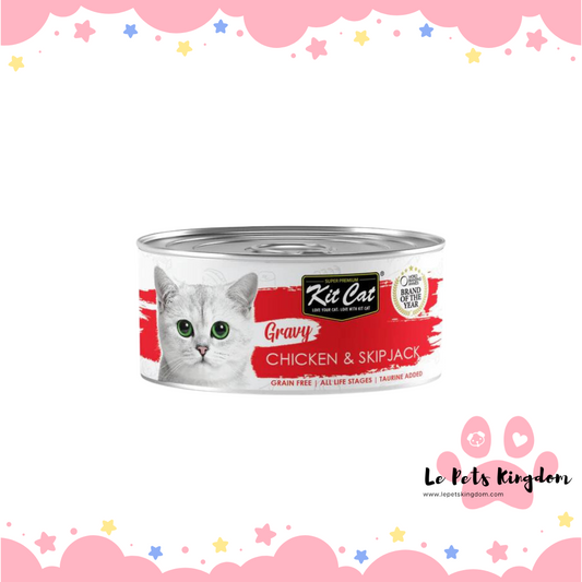 Kit Cat Gravy Chicken & Skipjack Canned Cat Food 70g