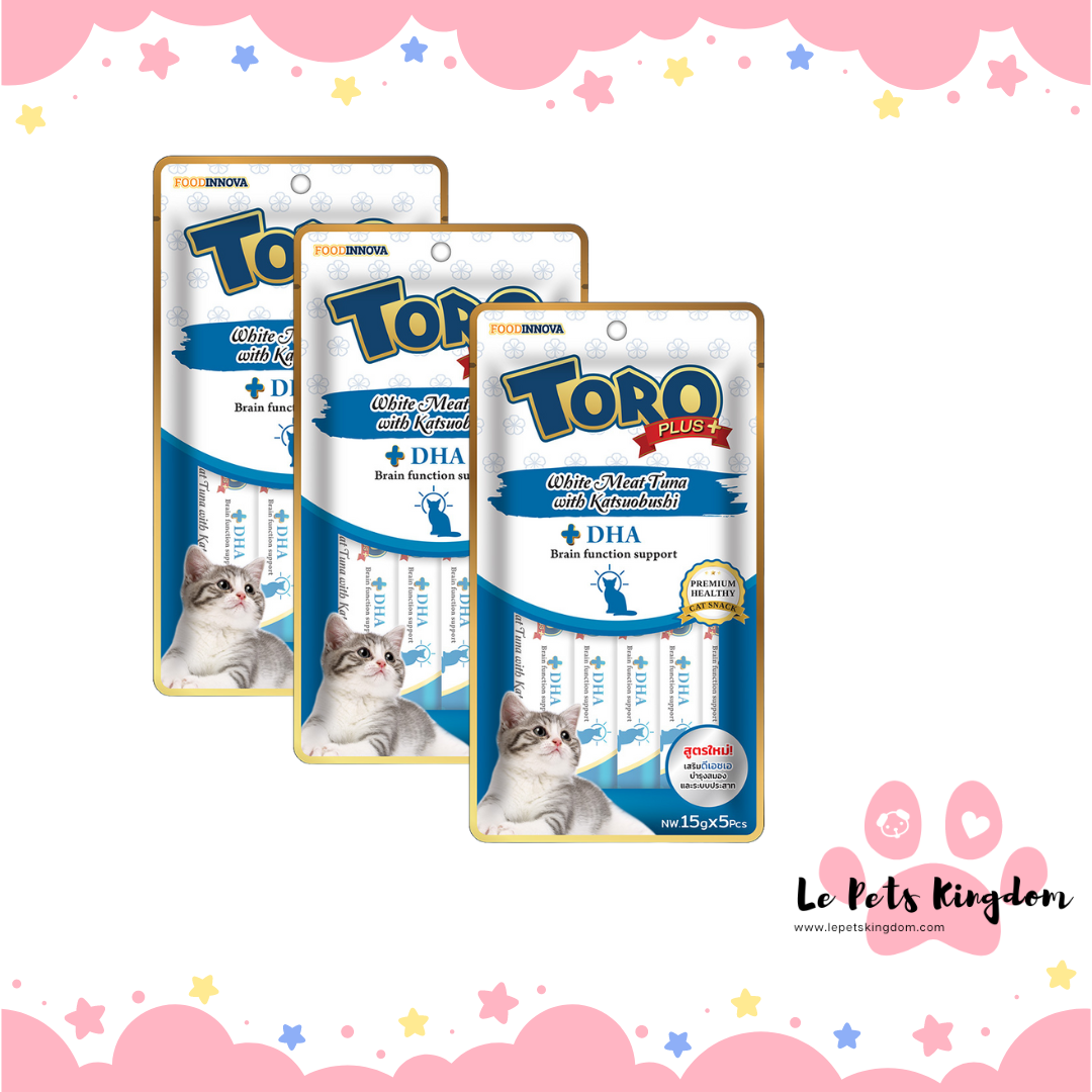 [BUNDLE OF 3] Toro Toro Plus White Meat Tuna With Katsuobushi & DHA Liquid Cat Treats 75g