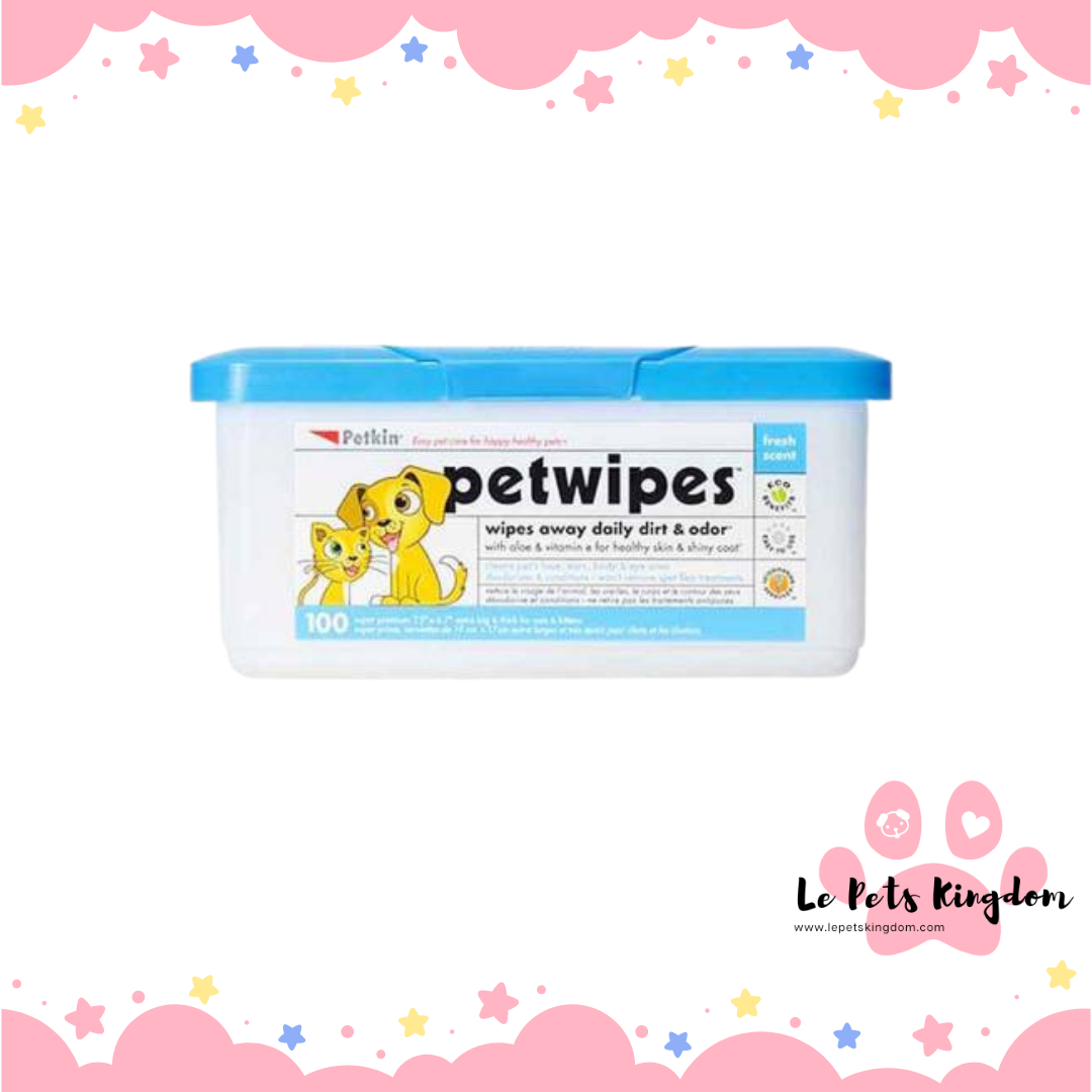 Petkin Pet Wipes For Cats & Dogs 100ct
