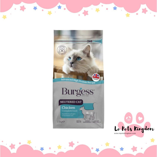 Burgess Neutered Cat Chicken Dry Cat Food 1.5kg