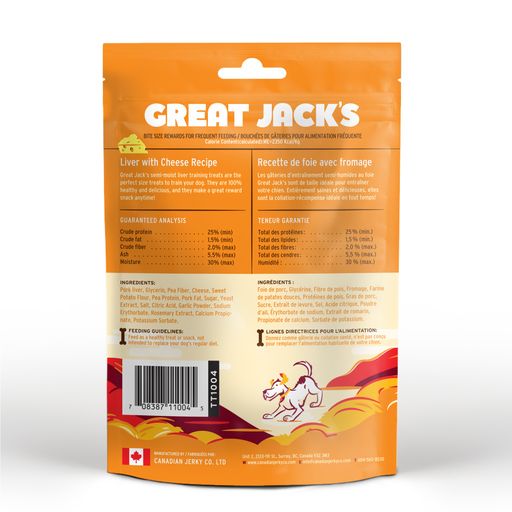 Great Jack's Soft Liver Dog Training Treats Cheese Recipe 7oz