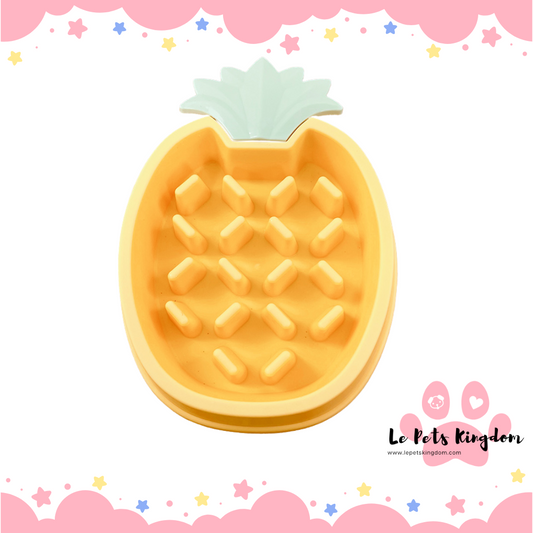 Dog Slow Feeding Bowl (Yellow Pineapple)