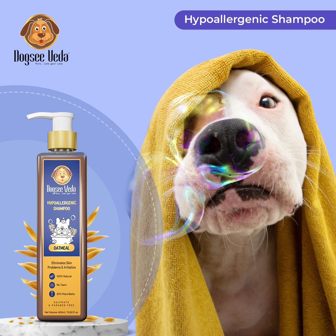 Dogsee Veda Oatmeal Hypoallergenic Dog Shampoo 400ml
