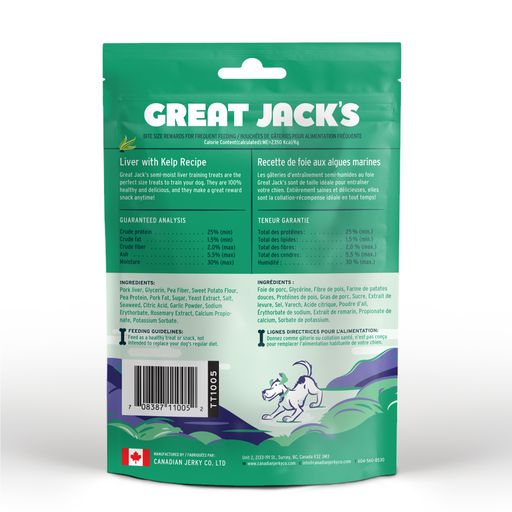 Great Jack's Soft Liver Dog Training Treats Kelp Recipe 7oz