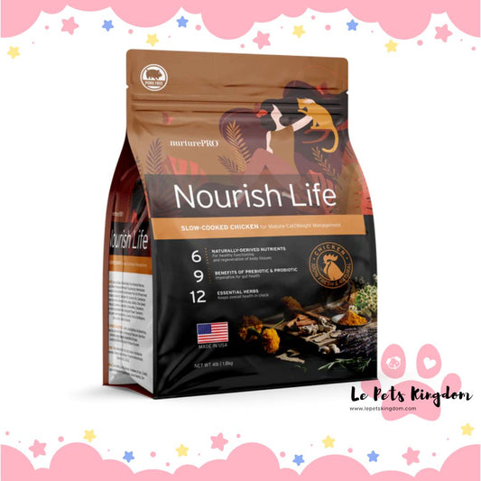 NurturePRO Nourish Life Slow-Cooked Chicken Dry Cat Food For Mature 7+