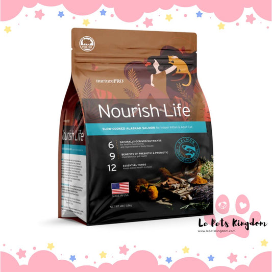 NurturePRO Nourish Life Slow-Cooked Alaskan Salmon Dry Cat Food For All Lifestages