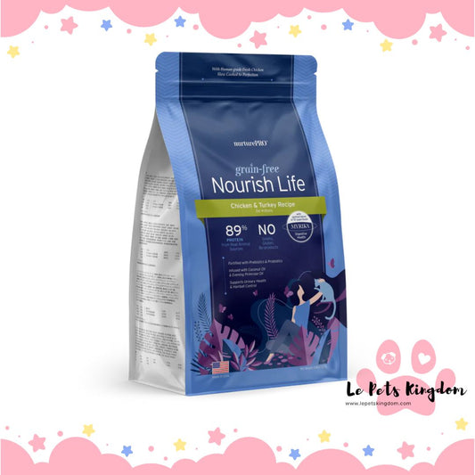 NurturePRO Nourish Life Grain-Free Chicken & Turkey Dry Cat Food For Digestive Health