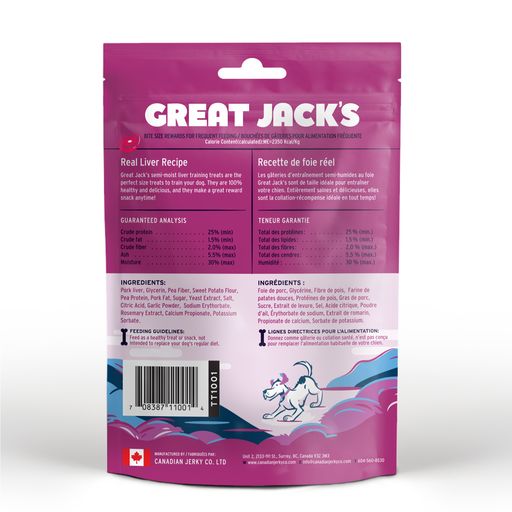 Great Jack's Soft Liver Dog Training Treats Real Liver Recipe 7oz