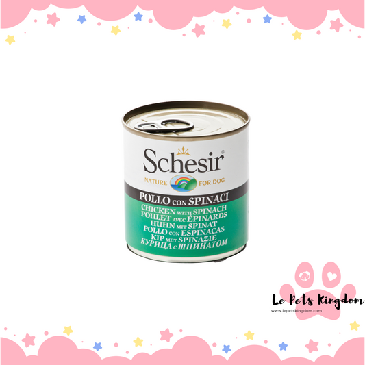 Schesir Chicken with Spinach Canned Dog Food