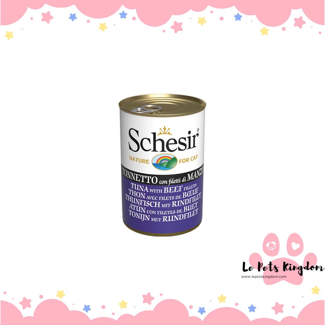 Schesir Tuna with Beef Fillet Jelly Water Canned Food for Cats