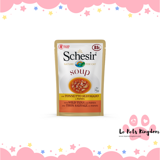 Schesir Wild Tuna with Papaya Soup Pouch for Cats