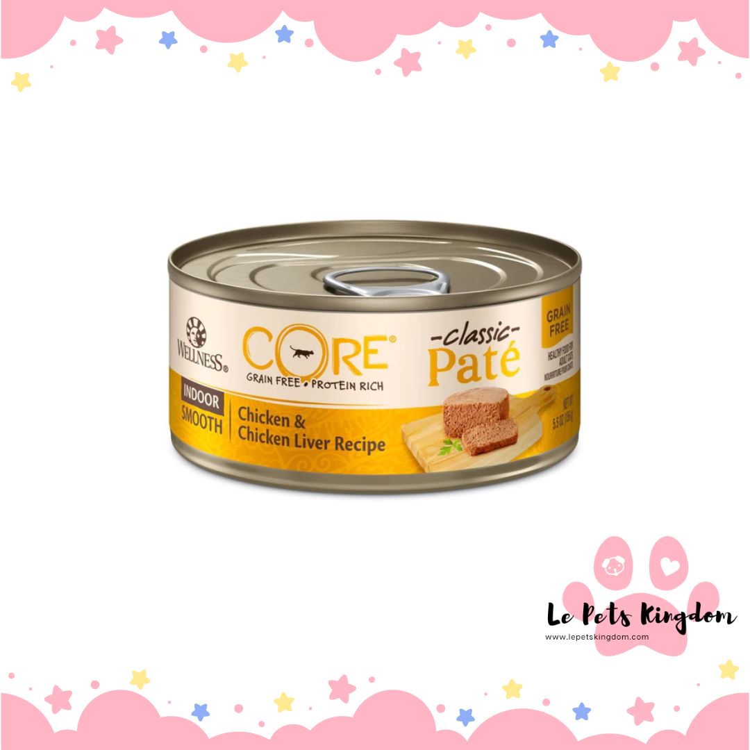 Wellness CORE Pate Indoor Chicken & Chicken Liver Grain-Free Canned Cat Food 156g