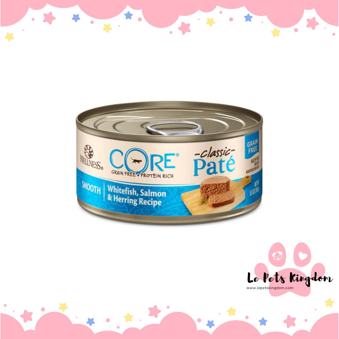 Wellness CORE Pate Whitefish, Salmon & Herring Grain-Free Canned Cat Food 156g